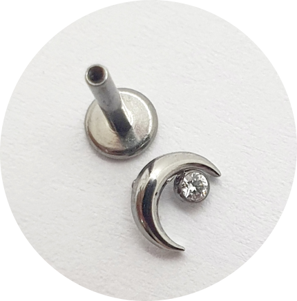 Labret Mini Lua com zircônia Flat