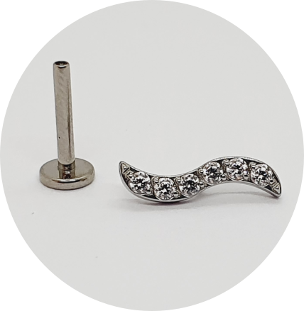 Labret Onda Zircônias cravejadas