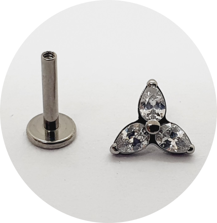 Labret Trinity Zircônia Gota
