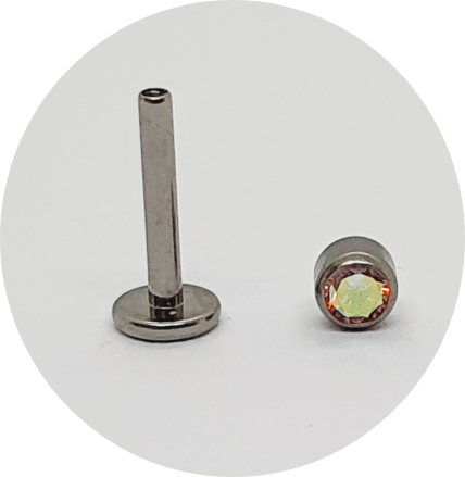 Labret Zircônia Furta-cor Flat M2