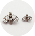 Labret Abelha com Zircônias - Natural e PVD Gold