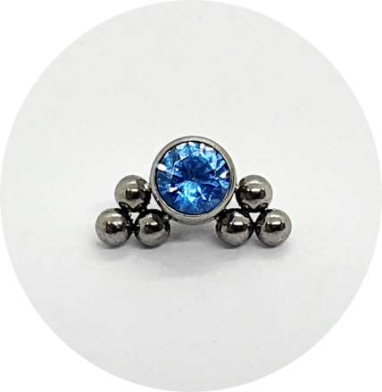 Labret com Zircônia Azul Central 6B