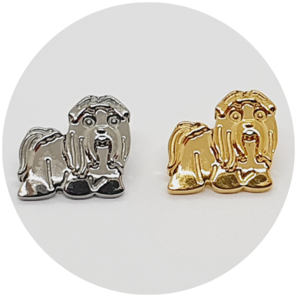 Labret cachorro Lhasa Apso - Natural e PVD Gold