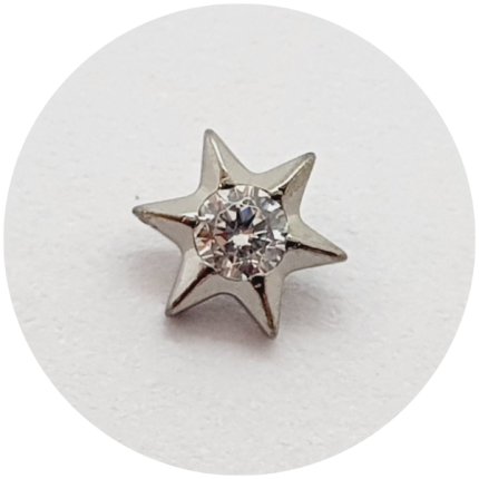 Labret Estrela de 6 pontas com zircônia central
