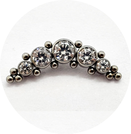 Labret Cluster Zircônia 5P 10B