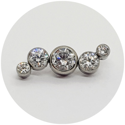 Labret Cluster S Zircônia Flat 5P