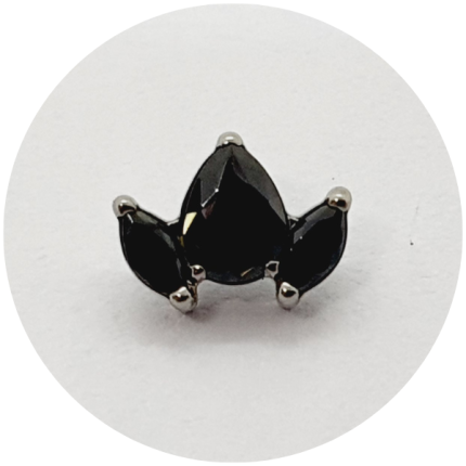 Labret Navete e Gota Zircônia Black