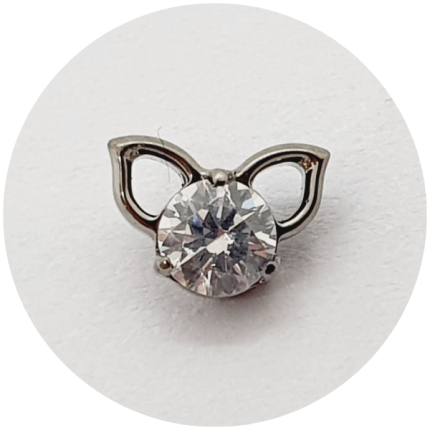 Labret Orelha de Gato com Zircônia
