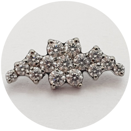 Labret Cluster Flor com Trinity Zircônia 15P