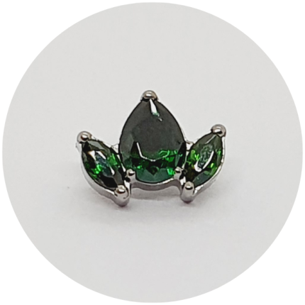 Labret Gota com Navete Zircônia Esmeralda