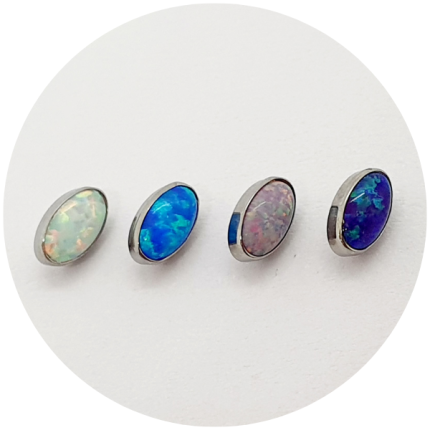 Labret Oval Opala - Branca, Azul, Lilás ou Lilás escuro