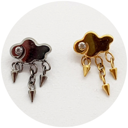 Labret Micro Nuvem com pingete de micro spikes - Natural ou PVD Gold