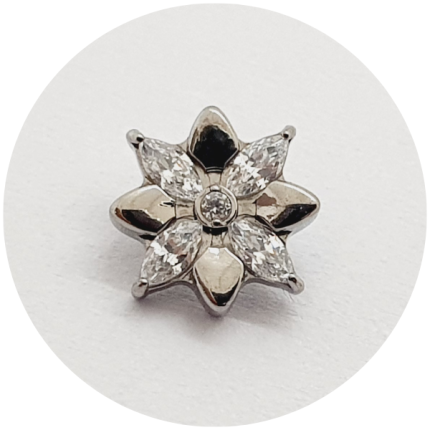 Labret Estrela de 8 pontas com zircônia
