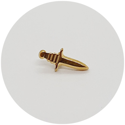 Labret Micro adaga PVD Gold - Haste em titânio natural