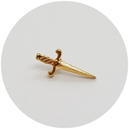 Labret Mini adaga PVD Gold M2 - Haste em titânio natural