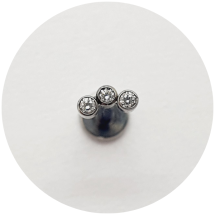 Labret Micro Trinity Zircônia Flat 3P