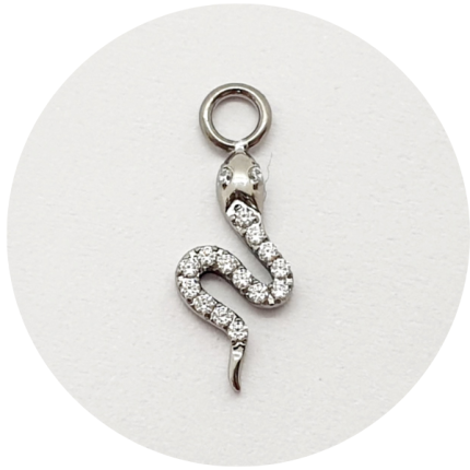 Pingente Cobra zircônia cravejada