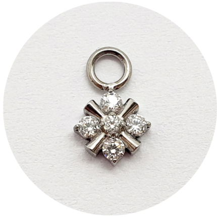 Pingente Flor Zircônia 5P