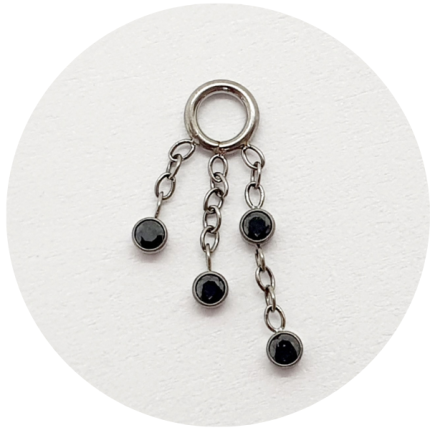 Pingente 4 zircônias Black