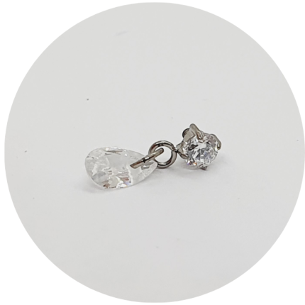 Labret Ponto de Luz com pingente Zircônia