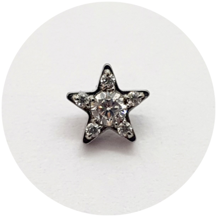 Labret Estrela Zircônia cravejada