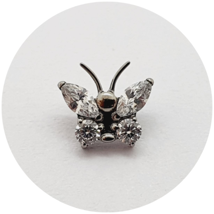 Labret Borboleta Zircônia M2