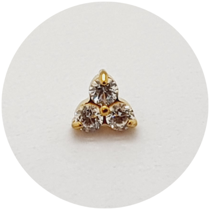 Labret Micro Trinity PVD Gold - haste natural