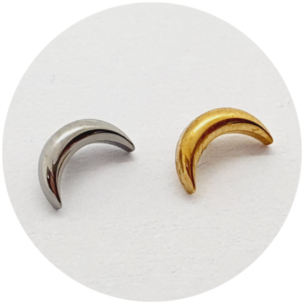 Labret Mini Lua abaulada - Natural ou PVD Gold