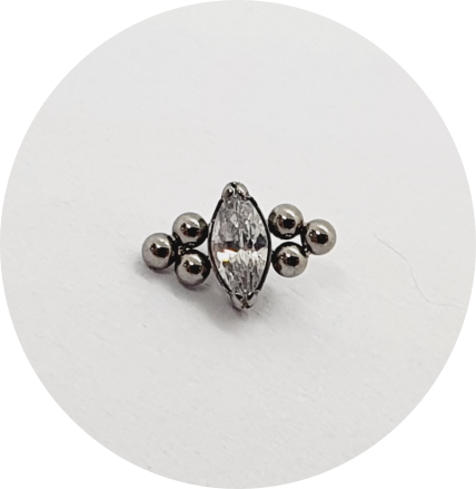 Labret Mini Navete Zircônia 6B