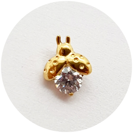 Labret Joaninha com Zircônia PVD Gold