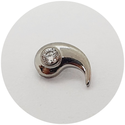 Labret Vírgula com Zircônia