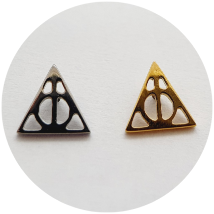 Labret Relíquias da Morte - Coleção Harry Potter - Natural ou PVD Gold