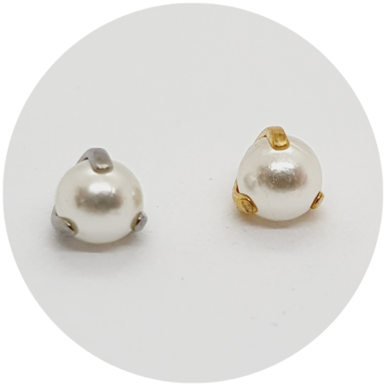 Labret Pérola Prongset - Natural ou PVD Gold
