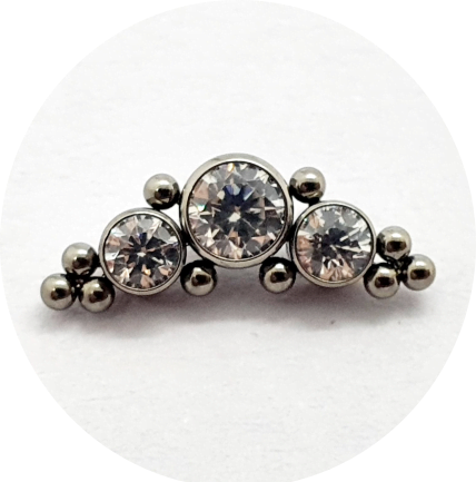 Labret Cluster Zircônia 3P 10B