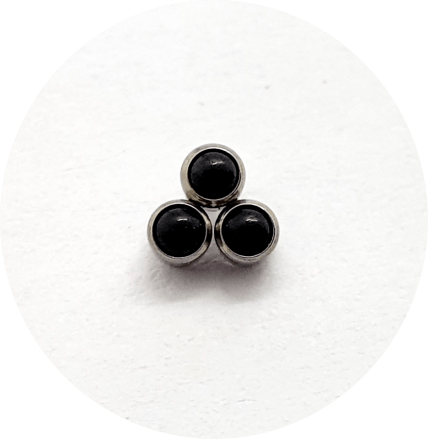 Labret Trinity Ônix Flat