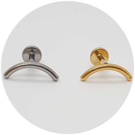 Labret Barra Curva M2 - Natural ou PVD Gold