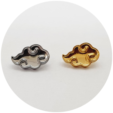 LABRET NUVEM AKATSUKI - COLEÇÃO NARUTO - NATURAL OU PVD GOLD