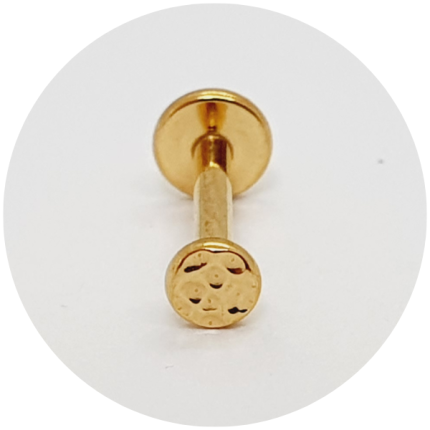 LABRET PVD GOLD MARTELADO
