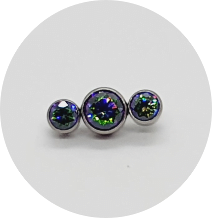Labret Cristal Vitral 3P