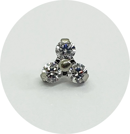 Labret Trinity Zircônia prongset