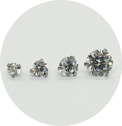 Labret Zircônia prongset 3 garras