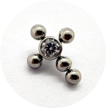 Labret Cruz com Zircônia Central 5B - Imagem 3