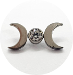 Labret Duas Luas com Zircônia