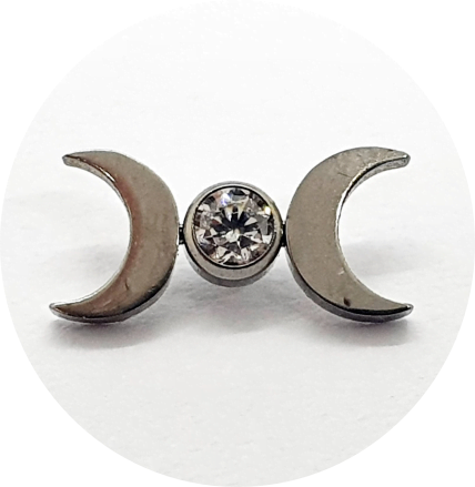 Labret Duas Luas com Zircônia