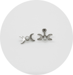 Labret Duas Luas com Opala Branca - Imagem 2