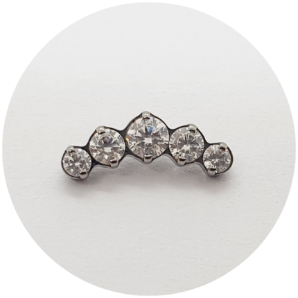 Labret Mini Cluster Zircônias na garra 5P