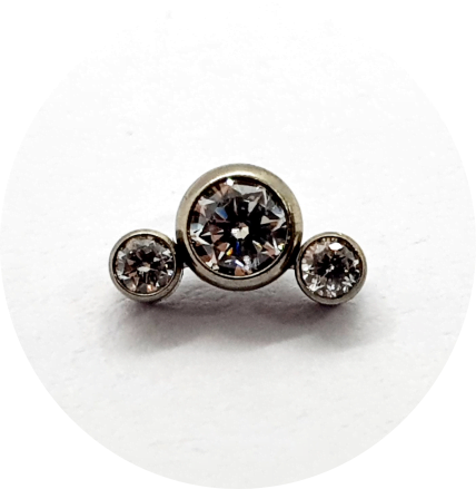 Labret Zircônia Mini Cluster 3P