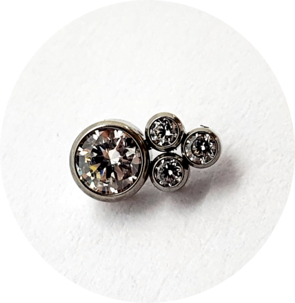 Labret Zircônia 4P