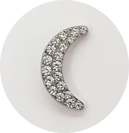 Labret Meia Lua Dupla Zircônias cravejadas