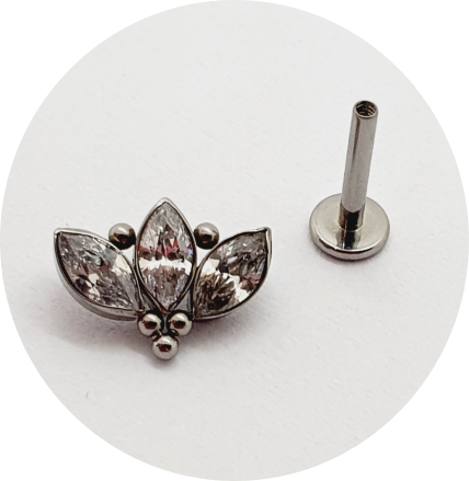 Labret Navete Zircônia 3P 5B
